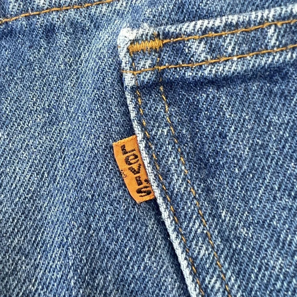 Levi's 517‎ Orange Tab Jeans Mens 40x29 Blue Straight Relaxed Fit Distressed